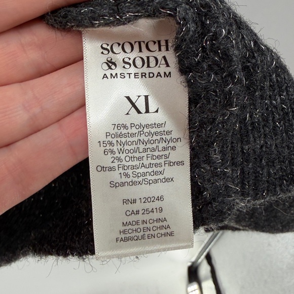 Scotch & Soda Women's Cardigan with built in Scarf - Gray with metallic - XL NWT - Picture 6 of 10